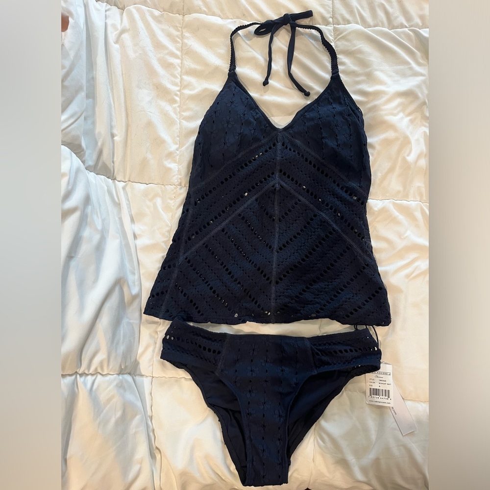 NWT Robin Piccome Tankini - Midnight Navy Eyelet Pattern